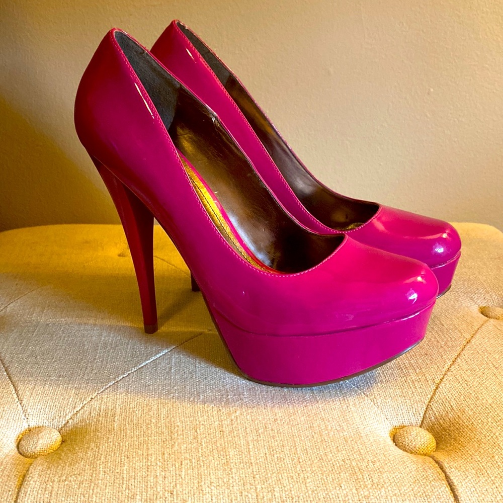 ALDO magenta platform heels 7.5
